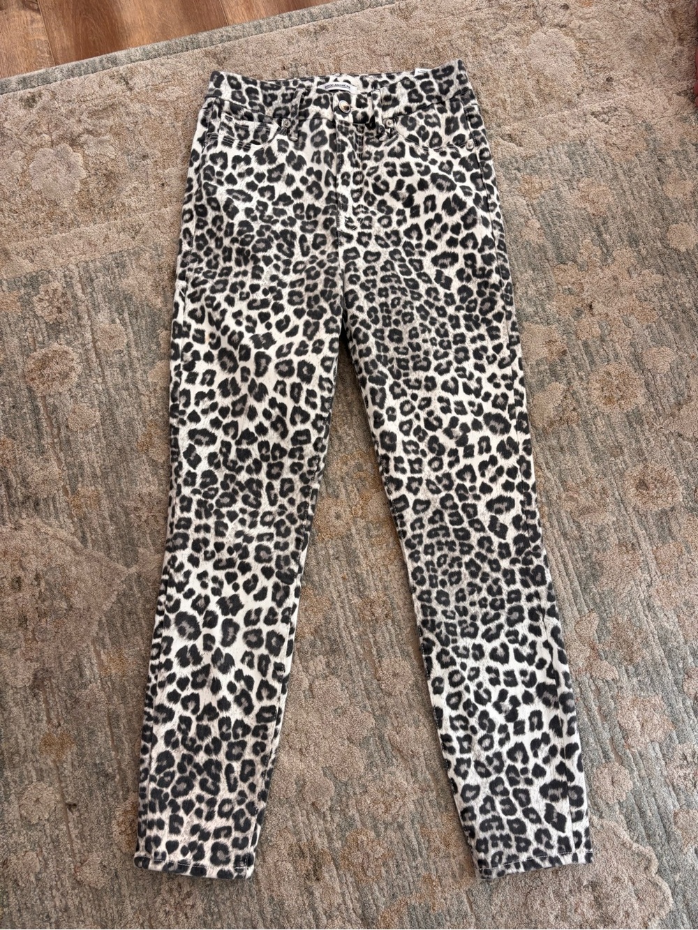 Good American Good Waist Crop Leopard Print Jeans Size 4/27 High Rise